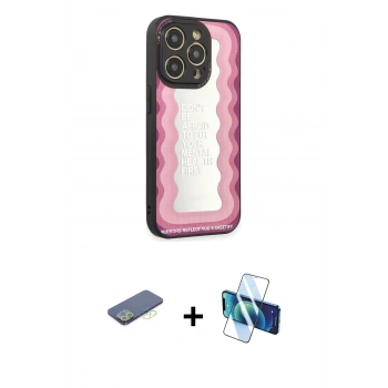 MARSİLYAN™- iPhone 12 Pro Max Kılıf Odak Klasik Serisi - Siyah 3D Antistatik Cam Ekran Koruyucu + Renkli Kamera Lens Koruma Cam - YL