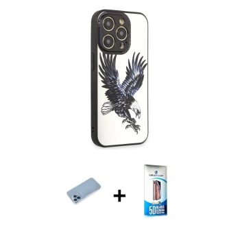 MARSİLYAN™- iPhone 12 Pro Max Kılıf Odak Klasik Serisi - Siyah 5D Eko Cam Ekran Koruyucu + Shine Kamera Lens Koruma Cam - MI