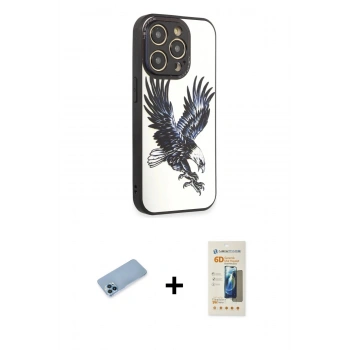 MARSİLYAN™- iPhone 12 Pro Max Kılıf Odak Klasik Serisi - Siyah 6D Mat Seramik Hayalet Nano Ekran Koruyucu + Shine Kamera Lens Koruma Cam - MI
