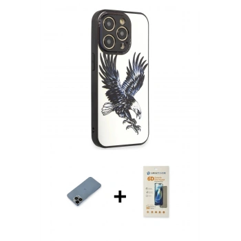 MARSİLYAN™- iPhone 12 Pro Max Kılıf Odak Klasik Serisi - Siyah 6D Mat Seramik Hayalet Nano Ekran Koruyucu + Shine Kamera Lens Koruma Cam - SH