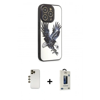 MARSİLYAN™- iPhone 12 Pro Max Kılıf Odak Klasik Serisi - Siyah Bilvis Hayalet Cam Ekran Koruyucu + Shine Kamera Lens - GD