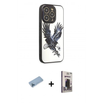 MARSİLYAN™- iPhone 12 Pro Max Kılıf Odak Klasik Serisi - Siyah Bilvis Hayalet Cam Ekran Koruyucu + Shine Kamera Lens Koruma Cam - MI