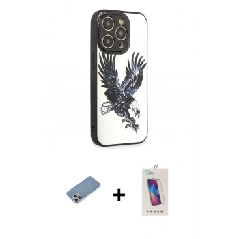 MARSİLYAN™- iPhone 12 Pro Max Kılıf Odak Klasik Serisi - Siyah Joko 5D Cam + Shine Kamera Lens Koruma Cam - GS