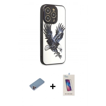 MARSİLYAN™- iPhone 12 Pro Max Kılıf Odak Klasik Serisi - Siyah Joko 5D Cam + Shine Kamera Lens Koruma Cam - PE
