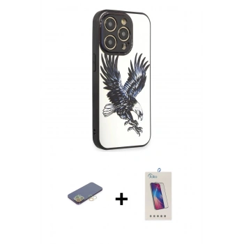MARSİLYAN™- iPhone 12 Pro Max Kılıf Odak Klasik Serisi - Siyah Joko 5D Cam + Renkli Kamera Lens Koruma Cam - SI