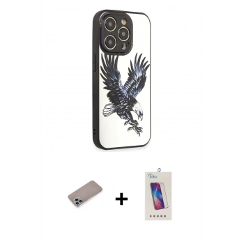 MARSİLYAN™- iPhone 12 Pro Max Kılıf Odak Klasik Serisi - Siyah Joko 5D Cam + Shine Kamera Lens Koruma Cam - SABE