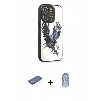 MARSİLYAN™- iPhone 12 Pro Max Kılıf Odak Klasik Serisi - Siyah Joko Magic 5D Cam + Renkli Kamera Lens Koruma Cam - YL