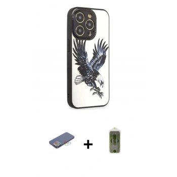 MARSİLYAN™- iPhone 12 Pro Max Kılıf Odak Klasik Serisi - Siyah Joko Magic 5D Hayalet Cam + Renkli Kamera Lens Koruma Cam - MI