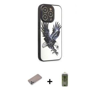 MARSİLYAN™- iPhone 12 Pro Max Kılıf Odak Klasik Serisi - Siyah Joko Magic 5D Hayalet Cam + Shine Kamera Lens Koruma Cam - SABE