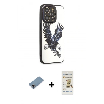 MARSİLYAN™- iPhone 12 Pro Max Kılıf Odak Klasik Serisi - Siyah Mat Seramik Nano Ekran Koruyucu + Shine Kamera Lens Koruma Cam - GI