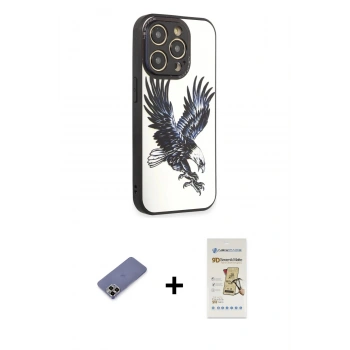 MARSİLYAN™- iPhone 12 Pro Max Kılıf Odak Klasik Serisi - Siyah Mat Seramik Nano Ekran Koruyucu + Metal Kamera Lens Koruma Cam - GD