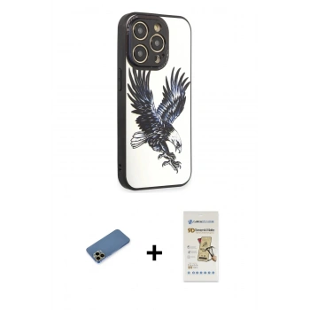 MARSİLYAN™- iPhone 12 Pro Max Kılıf Odak Klasik Serisi - Siyah Mat Seramik Nano Ekran Koruyucu + Shine Kamera Lens Koruma Cam - GD