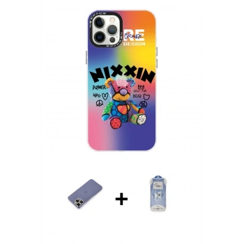 MARSİLYAN™- iPhone 12 Pro Max Kılıf Siluet Çizgi Koleksiyonu - Siyah Joko Magic 5D Cam + Metal Kamera Lens Koruma Cam - GD