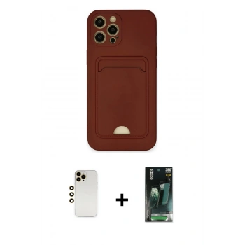MARSİLYAN™- iPhone 12 Pro Max Kılıf Vadi Çizgi Prime - Şeffaf 360 Full Body Arka Koruyucu + Shine Kamera Lens - GD