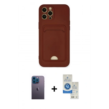 MARSİLYAN™- iPhone 12 Pro Max Kılıf Vadi Çizgi Prime - Şeffaf Royal Nano Ekran Koruyucu + Neon Fosforlu Kamera Lens - MI