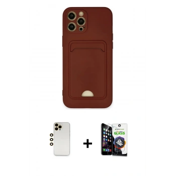 MARSİLYAN™- iPhone 12 Pro Max Kılıf Vadi Çizgi Prime - Şeffaf Temperli Cam Ekran Koruyucu + Shine Kamera Lens - GD
