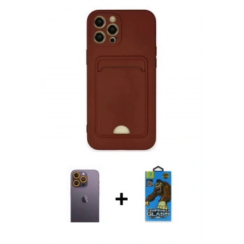 MARSİLYAN™- iPhone 12 Pro Max Kılıf Vadi Çizgi Prime - Siyah 18D Cam Ekran Koruyucu + Neon Fosforlu Kamera Lens - SI