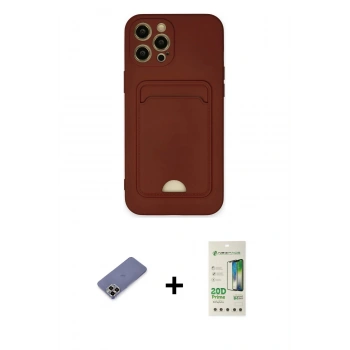 MARSİLYAN™- iPhone 12 Pro Max Kılıf Vadi Çizgi Prime - Siyah 20D Premium Cam Ekran Koruyucu + Metal Kamera Lens Koruma Cam - GD
