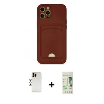 MARSİLYAN™- iPhone 12 Pro Max Kılıf Vadi Çizgi Prime - Siyah 20D Premium Cam Ekran Koruyucu + Shine Kamera Lens - GD