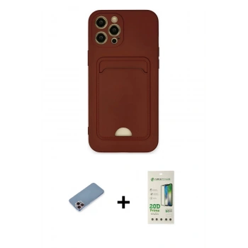 MARSİLYAN™- iPhone 12 Pro Max Kılıf Vadi Çizgi Prime - Siyah 20D Premium Cam Ekran Koruyucu + Shine Kamera Lens Koruma Cam - PE