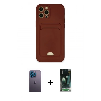 MARSİLYAN™- iPhone 12 Pro Max Kılıf Vadi Çizgi Prime - Siyah 360 Mat Full Body Arka Koruyucu + Neon Fosforlu Kamera Lens - MI