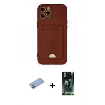 MARSİLYAN™- iPhone 12 Pro Max Kılıf Vadi Çizgi Prime - Siyah 360 Mat Full Body Arka Koruyucu + Shine Kamera Lens Koruma Cam - MI