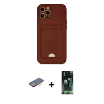 MARSİLYAN™- iPhone 12 Pro Max Kılıf Vadi Çizgi Prime - Siyah 360 Mat Full Body Arka Koruyucu + Renkli Kamera Lens Koruma Cam - TU