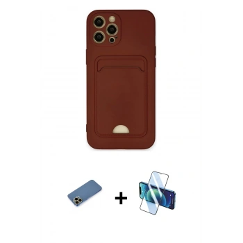 MARSİLYAN™- iPhone 12 Pro Max Kılıf Vadi Çizgi Prime - Siyah 3D Antistatik Cam Ekran Koruyucu + Shine Kamera Lens Koruma Cam - GD