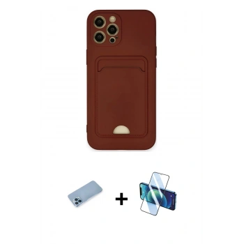 MARSİLYAN™- iPhone 12 Pro Max Kılıf Vadi Çizgi Prime - Siyah 3D Antistatik Cam Ekran Koruyucu + Shine Kamera Lens Koruma Cam - MI