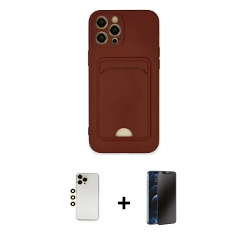 MARSİLYAN™- iPhone 12 Pro Max Kılıf Vadi Çizgi Prime - Siyah 3D Antistatik Hayalet Cam Ekran Koruyucu + Shine Kamera Lens - GD