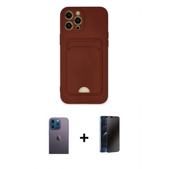 MARSİLYAN™- iPhone 12 Pro Max Kılıf Vadi Çizgi Prime - Siyah 3D Antistatik Hayalet Cam Ekran Koruyucu + Neon Fosforlu Kamera Lens - MI