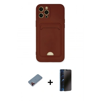 MARSİLYAN™- iPhone 12 Pro Max Kılıf Vadi Çizgi Prime - Siyah 3D Antistatik Hayalet Cam Ekran Koruyucu + Metal Kamera Lens Koruma Cam - KI