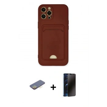 MARSİLYAN™- iPhone 12 Pro Max Kılıf Vadi Çizgi Prime - Siyah 3D Antistatik Hayalet Cam Ekran Koruyucu + Renkli Kamera Lens Koruma Cam - SI