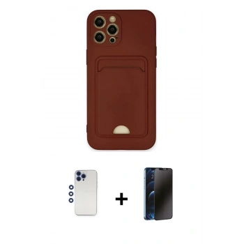 MARSİLYAN™- iPhone 12 Pro Max Kılıf Vadi Çizgi Prime - Siyah 3D Antistatik Hayalet Cam Ekran Koruyucu + Shine Kamera Lens - LT