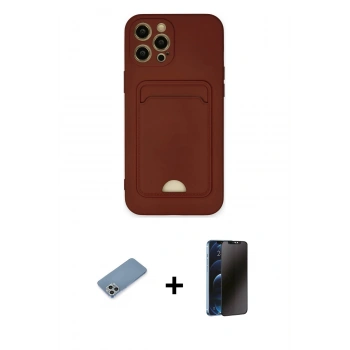 MARSİLYAN™- iPhone 12 Pro Max Kılıf Vadi Çizgi Prime - Siyah 3D Antistatik Hayalet Cam Ekran Koruyucu + Shine Kamera Lens Koruma Cam - GS