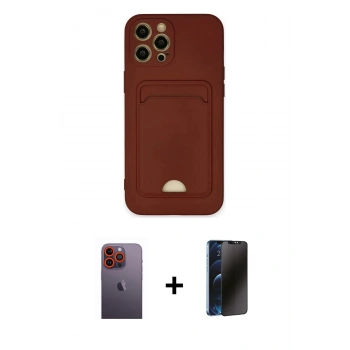 MARSİLYAN™- iPhone 12 Pro Max Kılıf Vadi Çizgi Prime - Siyah 3D Antistatik Hayalet Cam Ekran Koruyucu + Neon Fosforlu Kamera Lens - TU