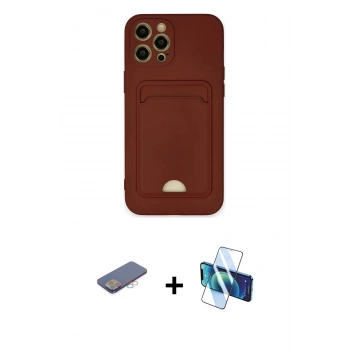 MARSİLYAN™- iPhone 12 Pro Max Kılıf Vadi Çizgi Prime - Siyah 3D Antistatik Seramik Nano Ekran Koruyucu + Renkli Kamera Lens Koruma Cam - PE