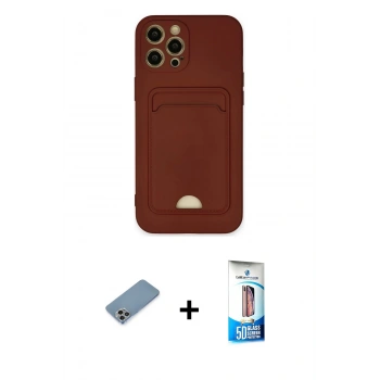 MARSİLYAN™- iPhone 12 Pro Max Kılıf Vadi Çizgi Prime - Siyah 5D Eko Cam Ekran Koruyucu + Shine Kamera Lens Koruma Cam - GI