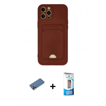MARSİLYAN™- iPhone 12 Pro Max Kılıf Vadi Çizgi Prime - Siyah 5D Eko Cam Ekran Koruyucu + Shine Kamera Lens Koruma Cam - GD