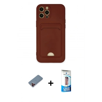 MARSİLYAN™- iPhone 12 Pro Max Kılıf Vadi Çizgi Prime - Siyah 5D Eko Cam Ekran Koruyucu + Metal Kamera Lens Koruma Cam - KI