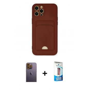 MARSİLYAN™- iPhone 12 Pro Max Kılıf Vadi Çizgi Prime - Siyah 5D Eko Cam Ekran Koruyucu + Neon Fosforlu Kamera Lens - SI