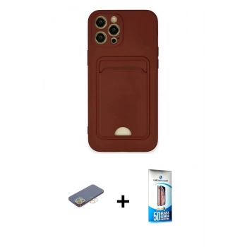 MARSİLYAN™- iPhone 12 Pro Max Kılıf Vadi Çizgi Prime - Siyah 5D Eko Cam Ekran Koruyucu + Renkli Kamera Lens Koruma Cam - SI
