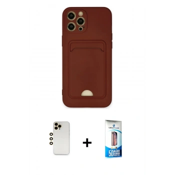 MARSİLYAN™- iPhone 12 Pro Max Kılıf Vadi Çizgi Prime - Siyah 5D Eko Cam Ekran Koruyucu + Shine Kamera Lens - GD