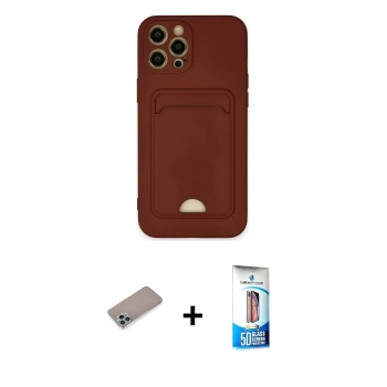 MARSİLYAN™- iPhone 12 Pro Max Kılıf Vadi Çizgi Prime - Siyah 5D Eko Cam Ekran Koruyucu + Shine Kamera Lens Koruma Cam - SABE
