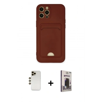 MARSİLYAN™- iPhone 12 Pro Max Kılıf Vadi Çizgi Prime - Siyah Bilvis Hayalet Cam Ekran Koruyucu + Shine Kamera Lens - GD