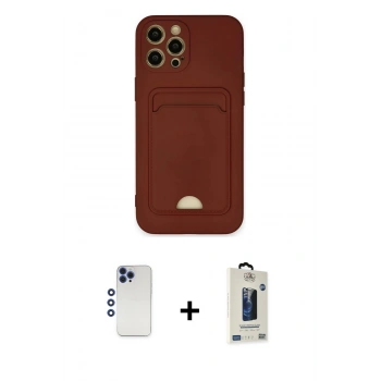 MARSİLYAN™- iPhone 12 Pro Max Kılıf Vadi Çizgi Prime - Siyah Bilvis Hayalet Cam Ekran Koruyucu + Shine Kamera Lens - LT