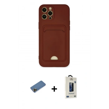 MARSİLYAN™- iPhone 12 Pro Max Kılıf Vadi Çizgi Prime - Siyah Bilvis Hayalet Cam Ekran Koruyucu + Shine Kamera Lens Koruma Cam - GD