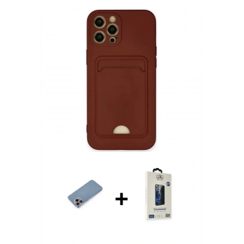 MARSİLYAN™- iPhone 12 Pro Max Kılıf Vadi Çizgi Prime - Siyah Bilvis Hayalet Cam Ekran Koruyucu + Shine Kamera Lens Koruma Cam - PE
