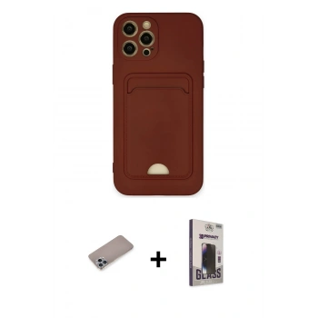 MARSİLYAN™- iPhone 12 Pro Max Kılıf Vadi Çizgi Prime - Siyah Bilvis Hayalet Cam Ekran Koruyucu + Shine Kamera Lens Koruma Cam - SABE