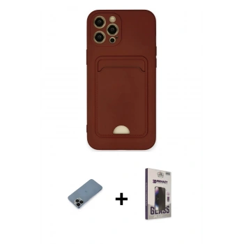 MARSİLYAN™- iPhone 12 Pro Max Kılıf Vadi Çizgi Prime - Siyah Bilvis Hayalet Cam Ekran Koruyucu + Shine Kamera Lens Koruma Cam - SH